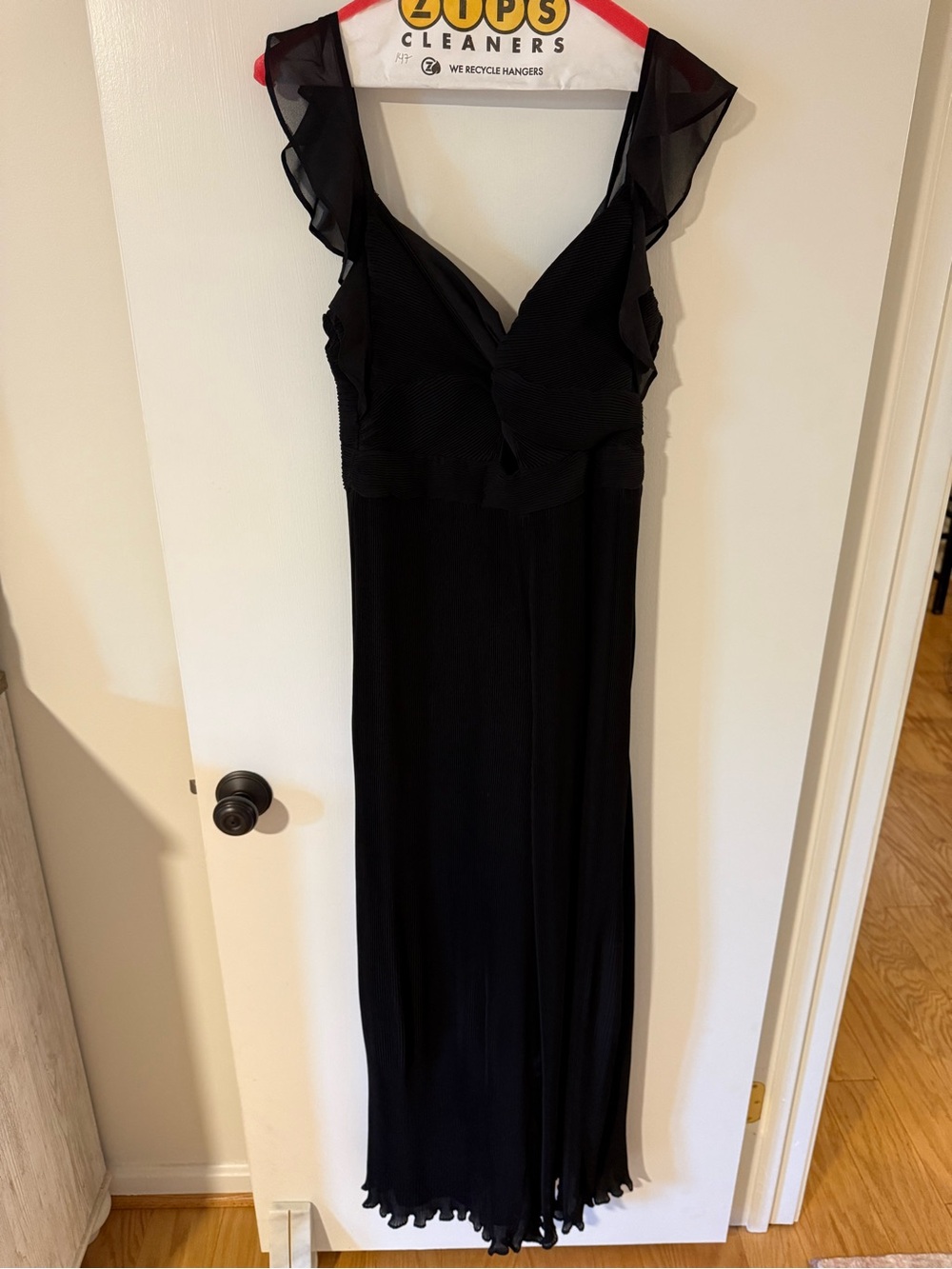 Astr Black Maxi Dress with Ruffle Cap Sleeves